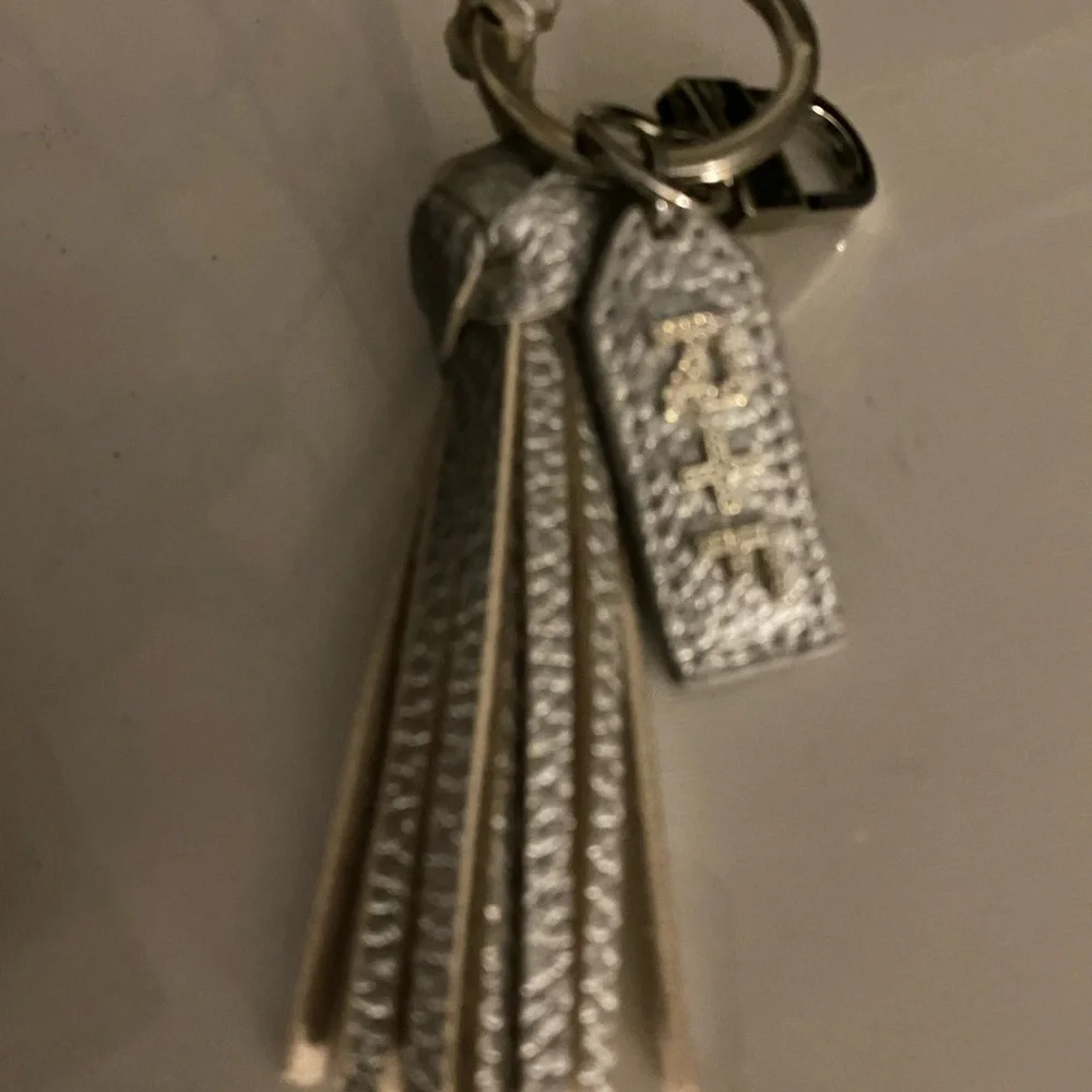 Rodan + Fields Black and Silver key chain